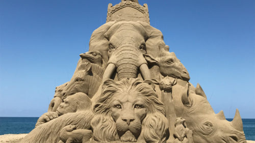 〈三種町〉サンドクラフト2019 inみたね▷釜谷浜海水浴場で繰り広げる　芸術的な砂の彫刻制作展示