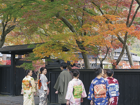 きもの散策kakunodate▷紅葉が見頃を迎える角館の町を着物で散策♪　抹茶とお菓子で心静かに季節を感じる時間を