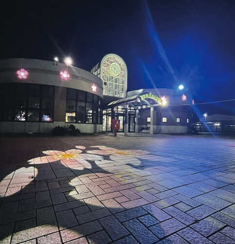 JR 井川さくら駅イルミネーション▷駅周辺が幻想的で華やかな世界に