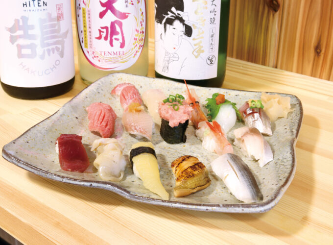 寿司と日本酒 旬の料理 よいびより▷気軽に立ち寄れる雰囲気を目指した大衆的な寿司屋